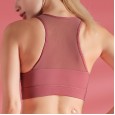New sports mesh splicing sports underwear beautiful back running gathered gathered mesh breathable sports bra