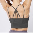 New seamless sports bra lace beautiful back jacquard hollow sports underwear sexy high elastic yoga suit