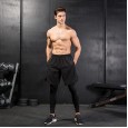 Men's leggings fake two pieces fitness exercise running training leisure elastic quick-drying trousers 7010