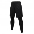 Men's leggings fake two pieces fitness exercise running training leisure elastic quick-drying trousers 7010