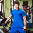 Men's PRO fitness sports running tights T-shirt hot selling stretch quick-drying short-sleeved shirt 4001