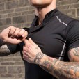 Men's stand collar fitness short-sleeved PRO training running elastic T-shirt sports quick-drying tight-fitting short sleeve 913