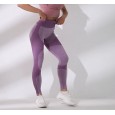 Sexy peach hip high waist yoga pants women knitted seamless breathable abdomen yoga fitness pants