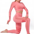 New seamless yoga clothes suit women's autumn and winter new knitted hip elastic fitness sports yoga clothes