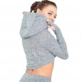 New sexy exposed navel fitness clothes female sports tight quick-drying hoodies long-sleeved training yoga tops running