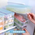 Plastic multi-layer strip food storage box seafood storage box kitchen refrigerator rectangular frozen storage box with lid