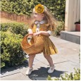 Children's skirt summer new product doll collar floral short-sleeved single-breasted dress
