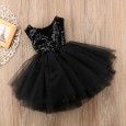 Summer new girls' children's day children's day sequin gauze bow princess dress show dress
