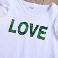Children's skirt summer new products small children girls little flying sleeves letter printed tops banana leaf short skirt three-piece suit