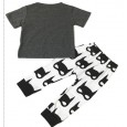 Children's Wear Summer Infant Set Boy Little Monster Short Sleeve Set