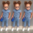 Spring and summer new products of children's one-piece suit denim jumpsuit