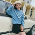 Girls' T-shirts, long sleeves, round necks, autumn / winter styles, fashionable children's sweaters, fungus tops, big kids