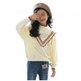 Girls' T-shirts, long sleeves, round necks, autumn / winter styles, fashionable children's sweaters, fungus tops, big kids
