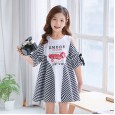 Children's clothing, girls' dresses, summer clothes, new children's style, big children's dresses, off-the-shoulder fashionable girls, princess dresses
