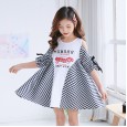 Children's clothing, girls' dresses, summer clothes, new children's style, big children's dresses, off-the-shoulder fashionable girls, princess dresses