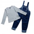 Girl's pants suit two-piece set autumn new girl suit big boy jacket suspenders
