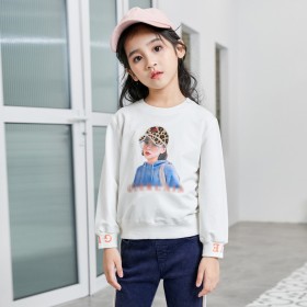Children's clothing autumn new girl T-shirt long-sleeved round neck printed children's tops