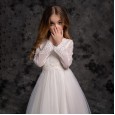 Children's clothing girl long-sleeved princess dress in the big boy performance piano flower girl mesh gown dress