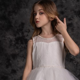 Children's princess dress, big children's performance, piano, flower girl, mesh gown, summer dress