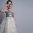 Children's clothing sequins short-sleeved girl princess skirt polka dot dress