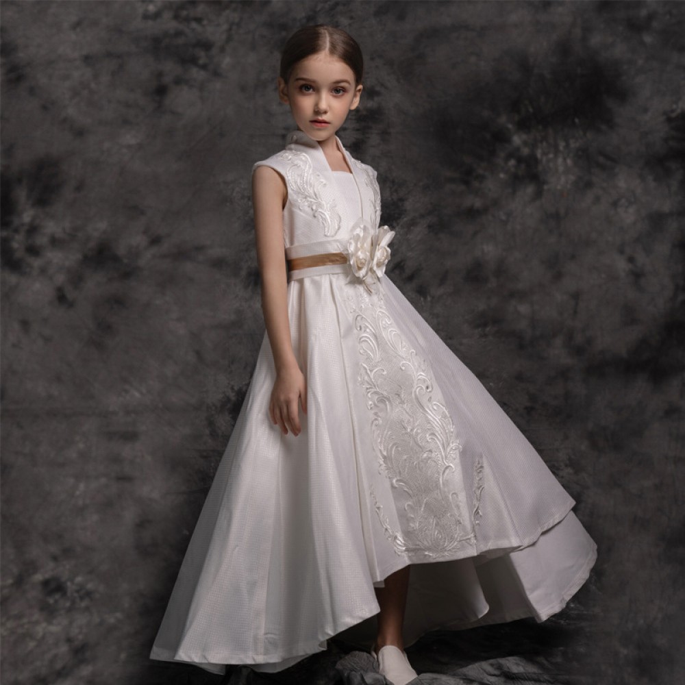 Children's clothing girl sleeveless princess dress in the big boy piano performance flower girl wedding dress skirt