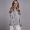 Children's clothing knitted cardigan spring clothes new children's knitted jacket boys and girls gray wild sweater