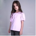 Children's five-point sleeve T-shirt girls' solid color shirts