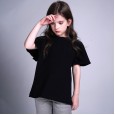 Summer new children's short-sleeved T-shirts boys and girls solid color wild t-shirts big boys knitted cotton shirts