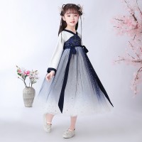 Children's Hanfu jacket skirt girls costume super fairy Chinese style clothing spring and summer new gradient dress