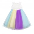 Girls dress new rainbow skirt summer gauze puffy princess skirt vest little girl child foreign host