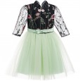 Girls summer dress new style small and medium-sized children's princess skirt fluffy mesh gauze skirt Chinese style girl dress