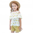Summer new children's suit children's clothing strapless tops shorts fruit print girls suit