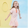 Summer new college style short-sleeved girls dress children's clothing pleated skirt swing sports POLO skirt