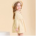Spring new children's skirt children's spring and autumn children's dress retro small lapel children's dress