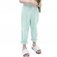 Spring and summer new long pants children's clothing girls foreign lantern pants wave point children's mosquito pants
