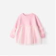 Spring new long-sleeved children's skirt children's clothing fairy sequined mesh girl sweater sweater