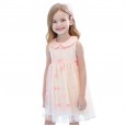Summer new puffy princess dress children's clothing doll lapel cloud embroidered mesh girl dress