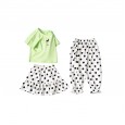 Summer new wave point children's suit children's clothing bright color cartoon three-piece girl suit