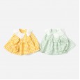 Spring new children's clothing seersucker long-sleeved shirt large lapel Wessey lattice doll skirt