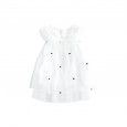 Summer new girl puffy princess dress children's clothing fungus lace white embroidered mesh dress