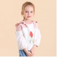 Spring new children's jacket children's clothing cartoon girl cute little ear stitching hooded jacket