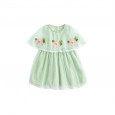 Summer new girl's dress children's clothing embroidery applique cape fantasy mesh princess dress