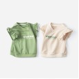Spring new children's clothing children's vest fresh letter printing girls lace pullover vest
