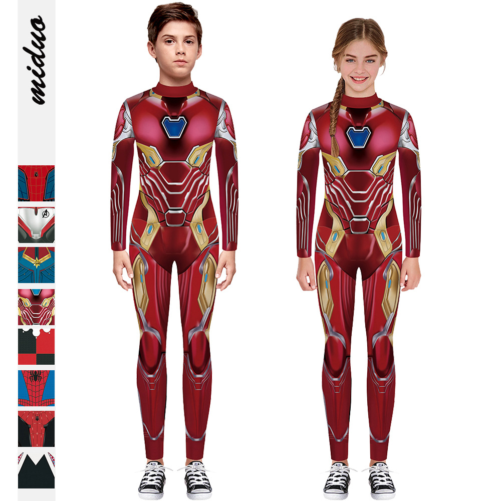 New Iron Man Digital Print Children's Jumpsuit Skinny Kids Cosplay Cosplay Pants