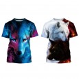 Best selling wolf digital printing boys and girls t-shirt tide children's short-sleeved sweatshirt