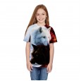 Best selling wolf digital printing boys and girls t-shirt tide children's short-sleeved sweatshirt