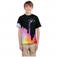 New starry sky digital printing casual short-sleeved T-shirt parent-child clothing new adult clothing children's clothing
