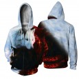 Lion digital printing parent-child zipper sweater sports casual autumn hooded long-sleeved outer wear