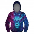 Lion digital printing parent-child zipper sweater sports casual autumn hooded long-sleeved outer wear