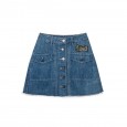 Little yellow duck spring and summer wild irregular button decoration women's denim skirt